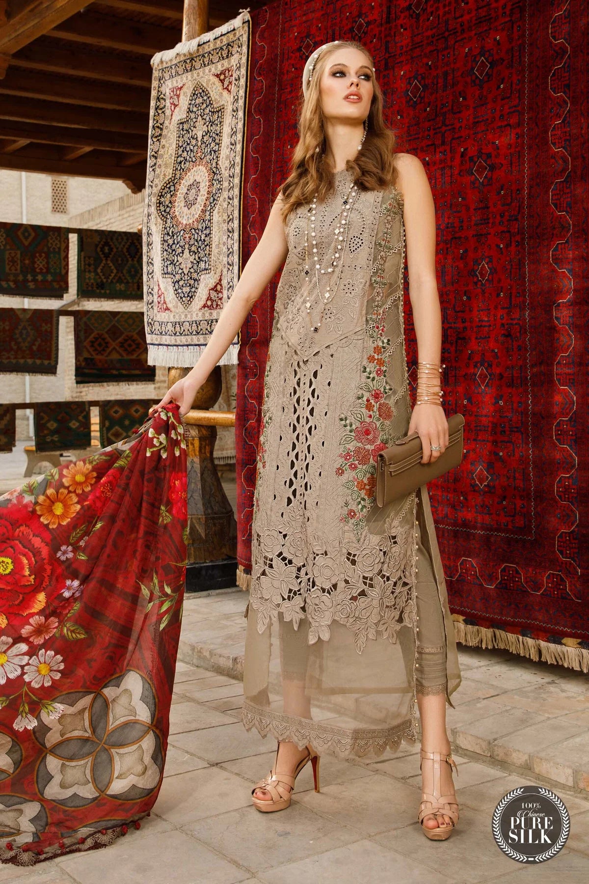 Maria B Wz-131 Chikankari Luxury Pure Lawn Embroidered Eid Collection 2025