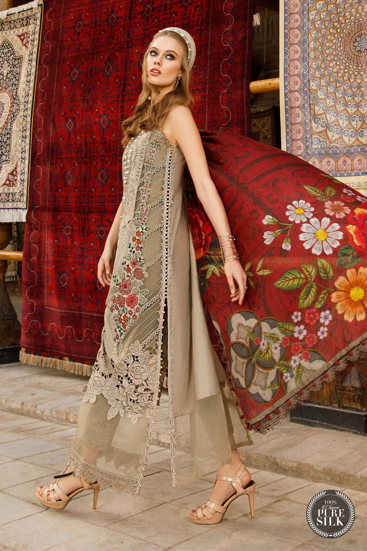 Maria B Wz-131 Chikankari Luxury Pure Lawn Embroidered Eid Collection 2025