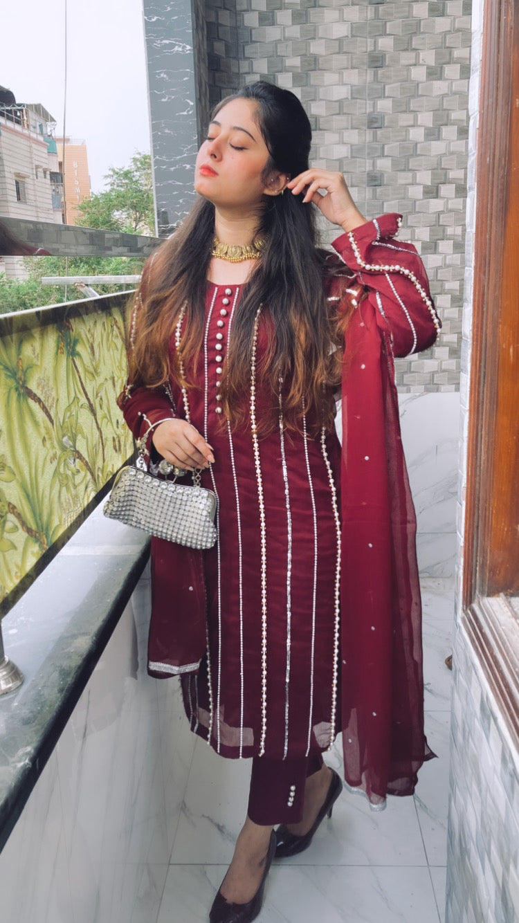 Motiyana Semi Pure Chiffon 3pc Dress 2025