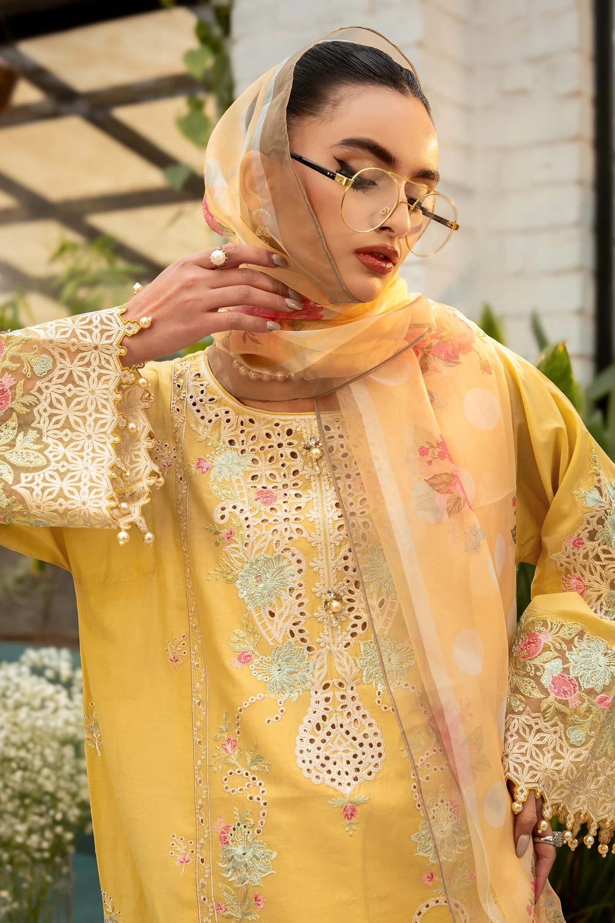 Maria b Luxury Eid Collection Wz-05 Premium Pure Lawn Dress With Silk Duppata 2025