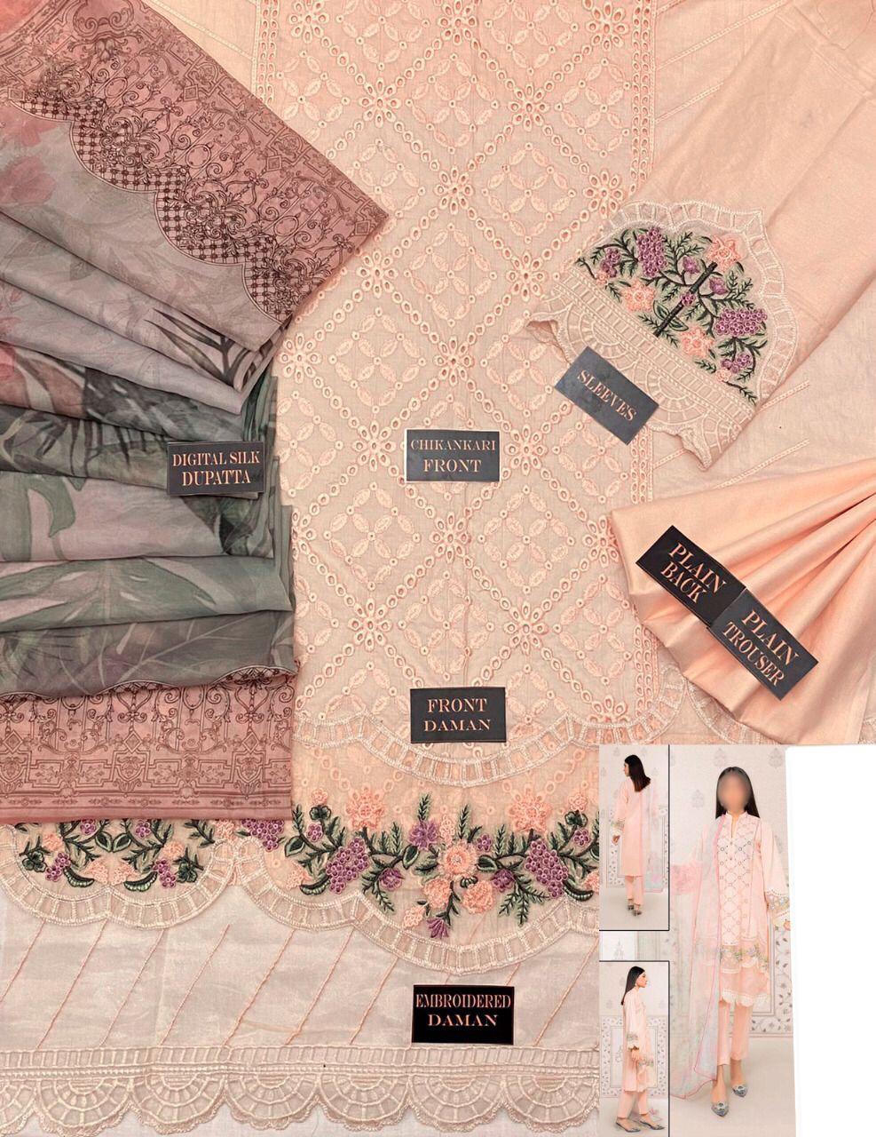 WEARZA W02 PREMIUM PURE LAWN WITH DIGITAL PURE SILK DUPPATA 2024 - Wearza