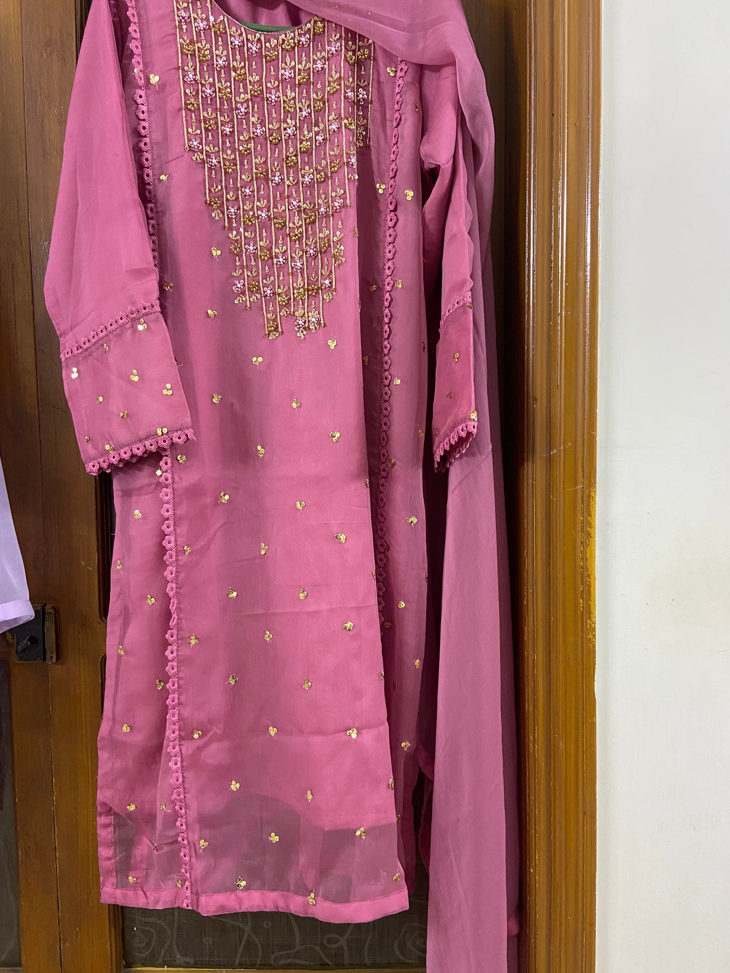 Wearza Aangan 3Pc Semi Pure Chiffon Dress 2025