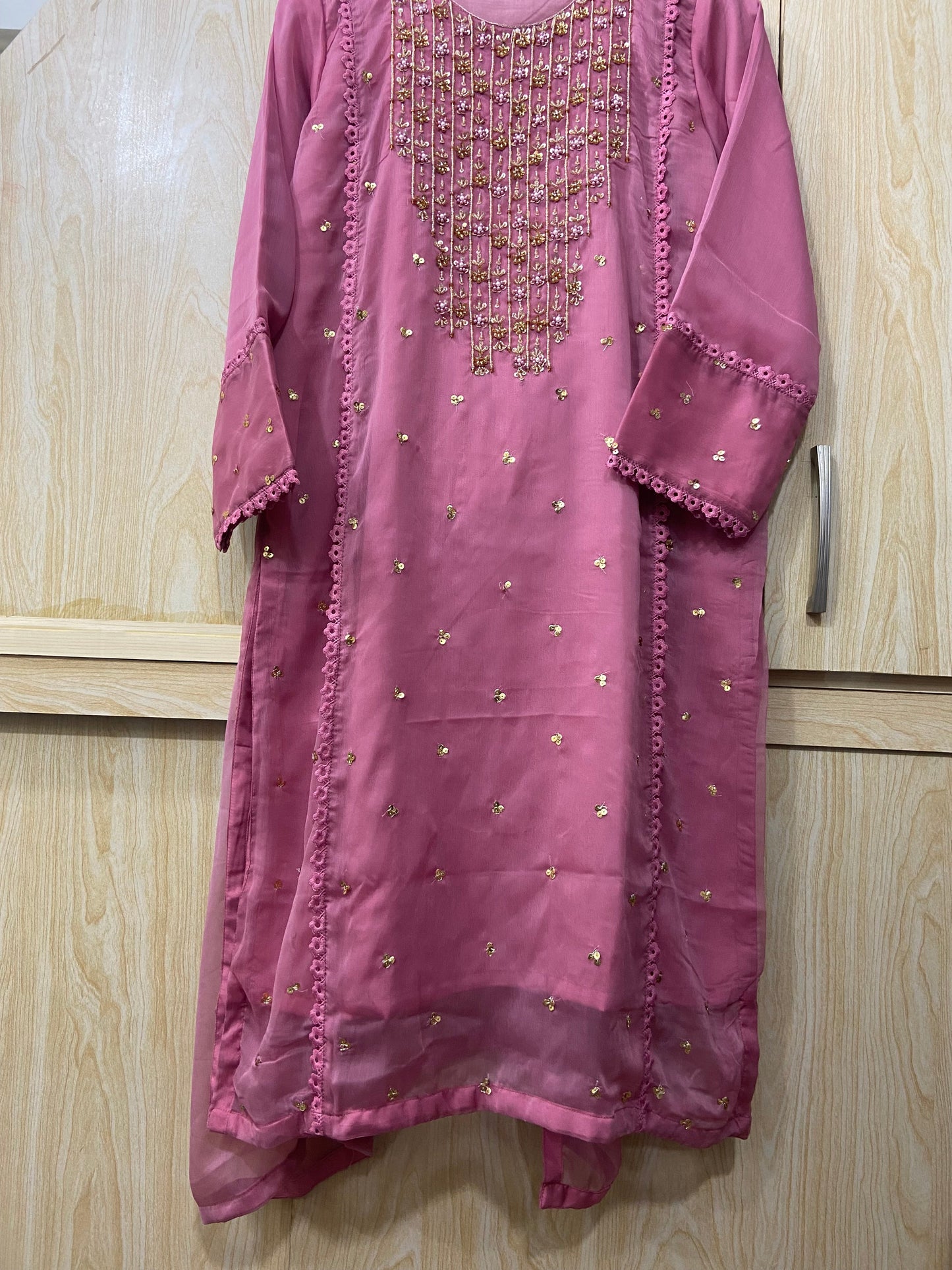 Wearza Aangan 3Pc Semi Pure Chiffon Dress 2025