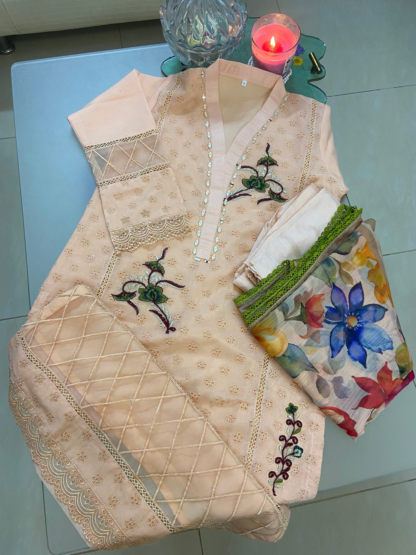 Phoolwari Luxury Lawn Stitched Dress 2024