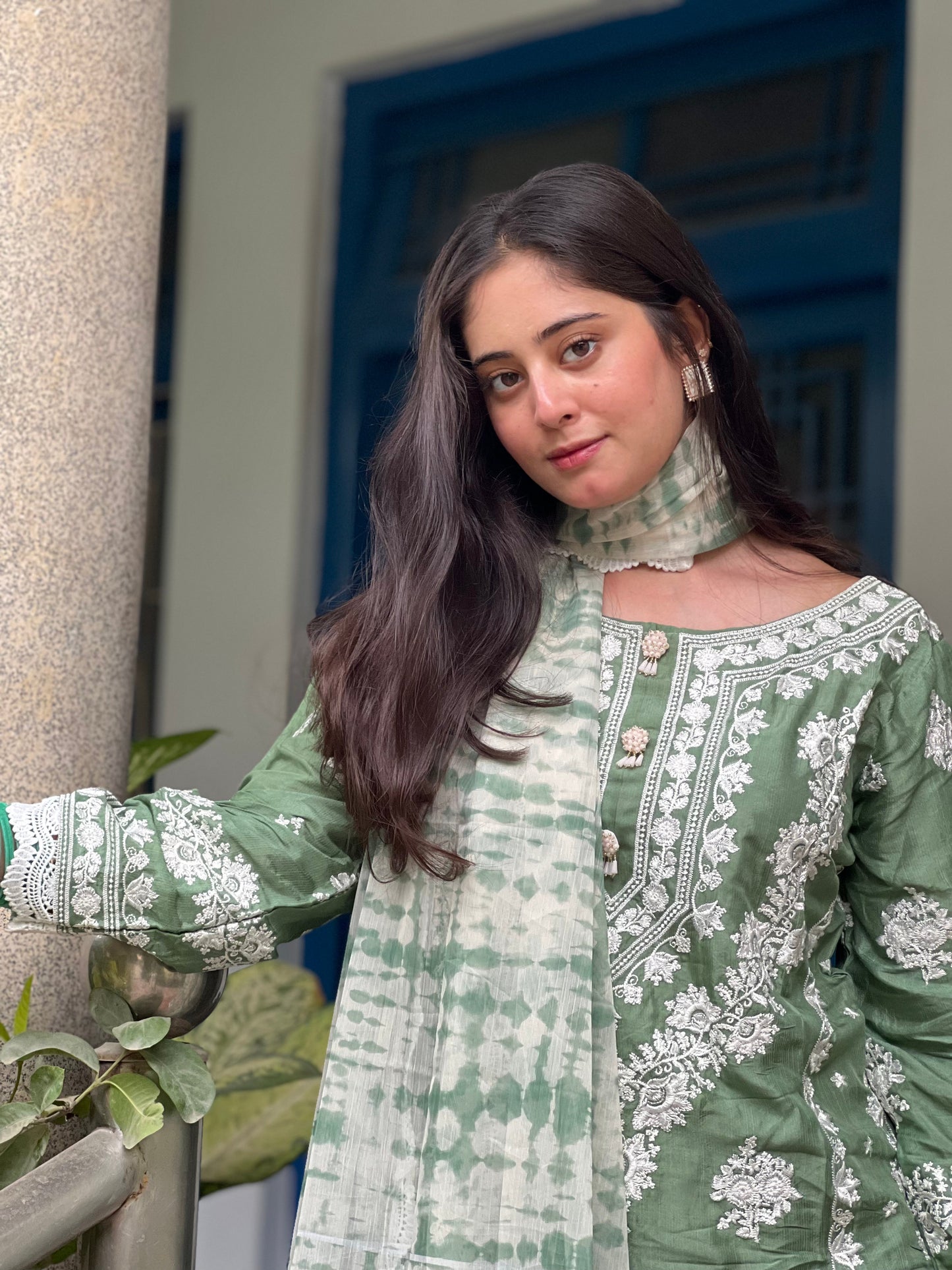 Radiance Raw Silk Stitched Dress 2024