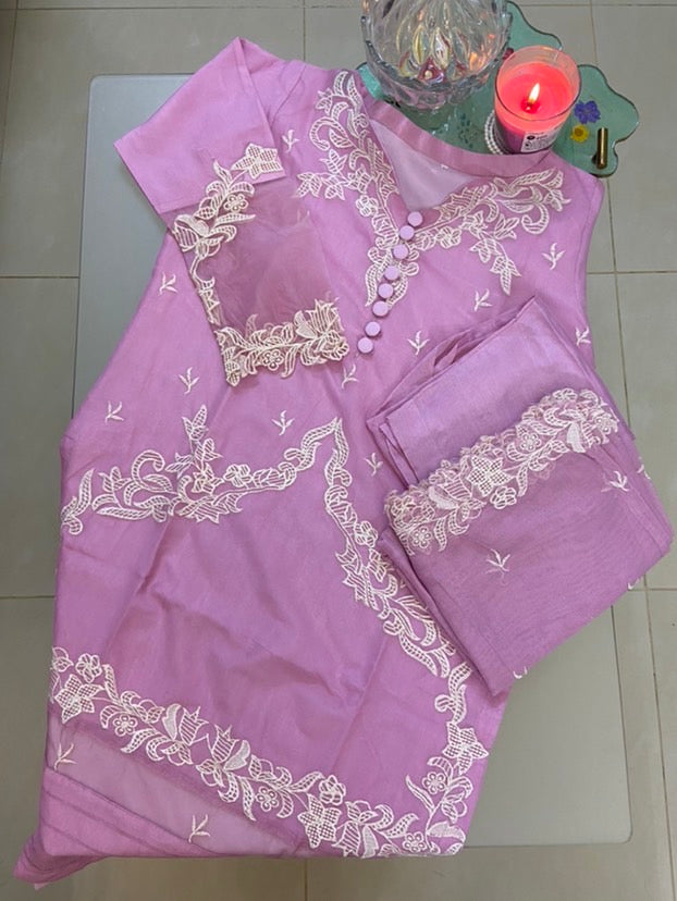Khushbu Premium Khaadi Soft Net Dress By Wearza 2025