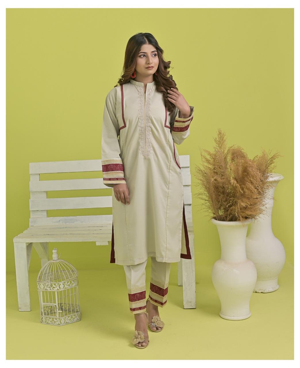 Wearza 2-Pcs COrd Set Premium Khaddar Cotton 2025 Wz-004