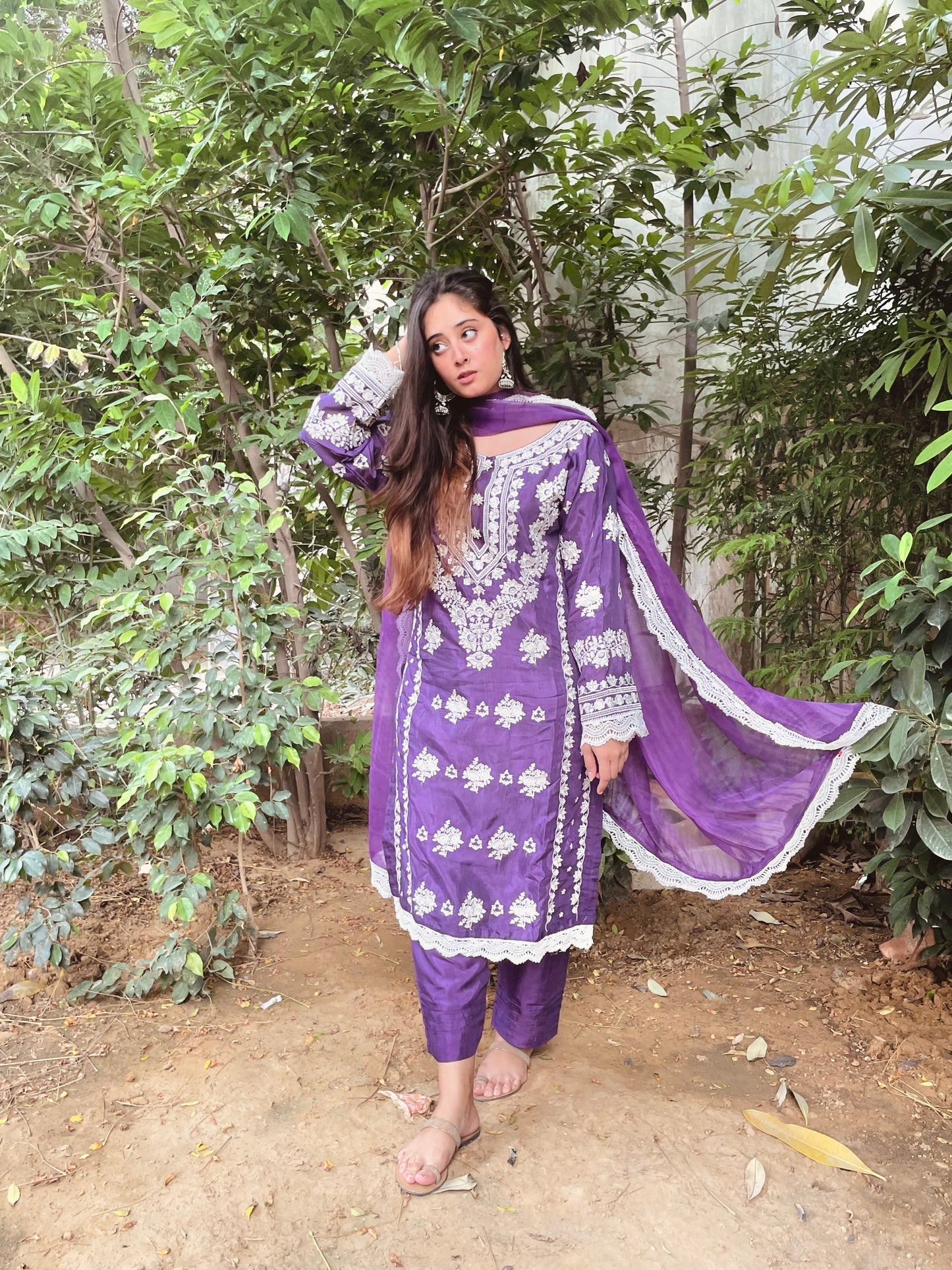 Radiance Raw Silk Stitched Dress 2024