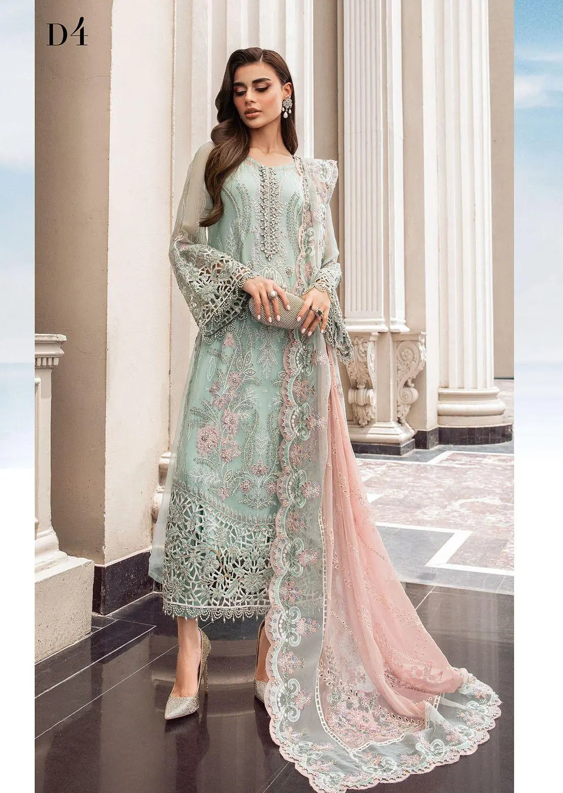 Crinkle Chiffon Pakistani Designer Chiffon Suits Crinkle Chiffon