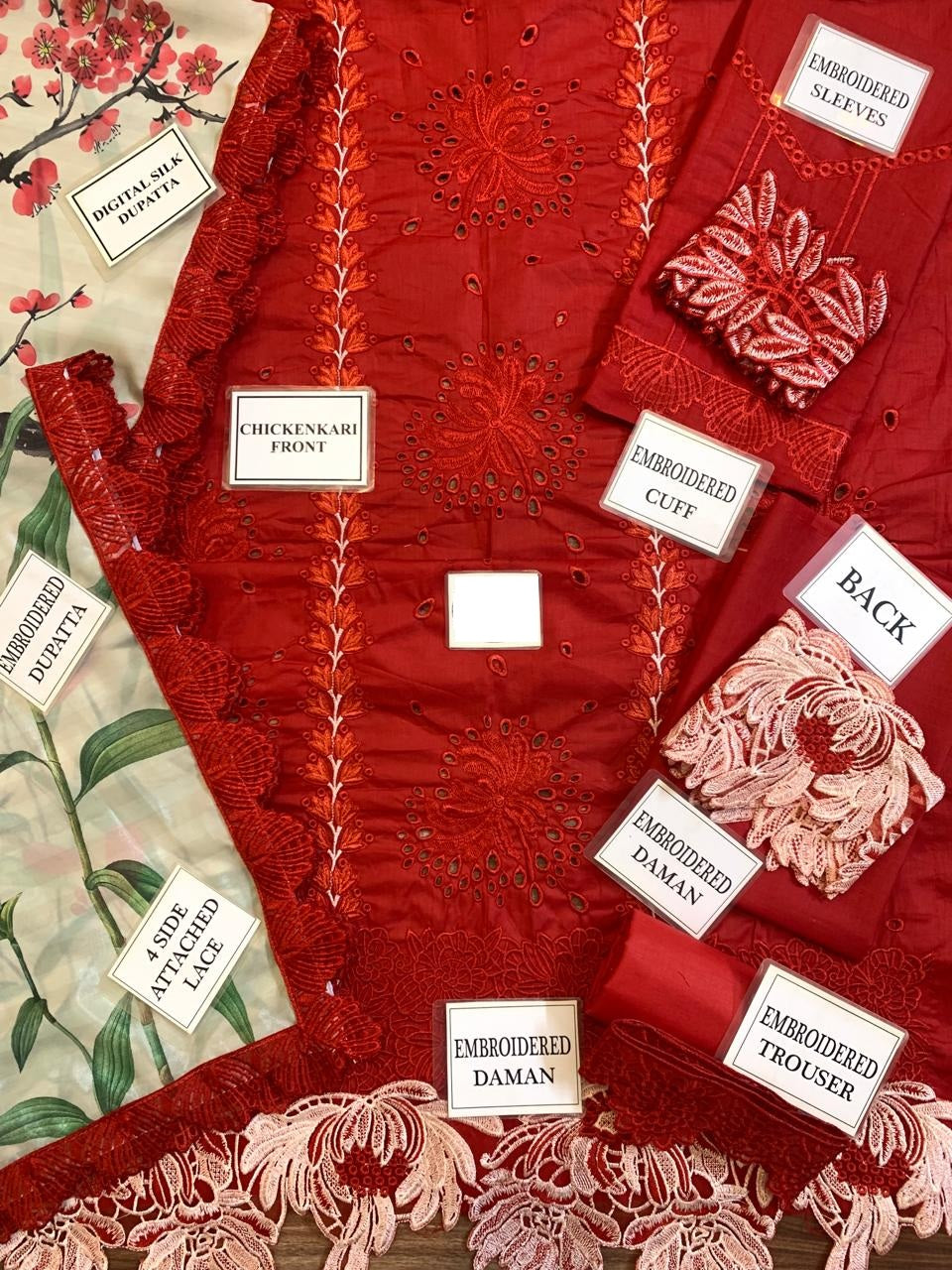 RANGRASIYA X WEARZA MOST UNIQUE ARTICLE OF THE YEAR PREMIUM PURE CHIKANKARI LAWN 2024 - Wearza