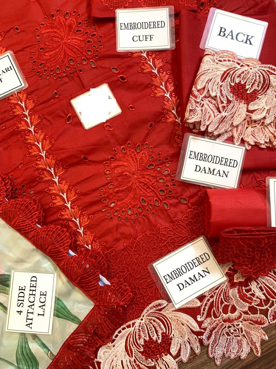 RANGRASIYA X WEARZA MOST UNIQUE ARTICLE OF THE YEAR PREMIUM PURE CHIKANKARI LAWN 2024 - Wearza