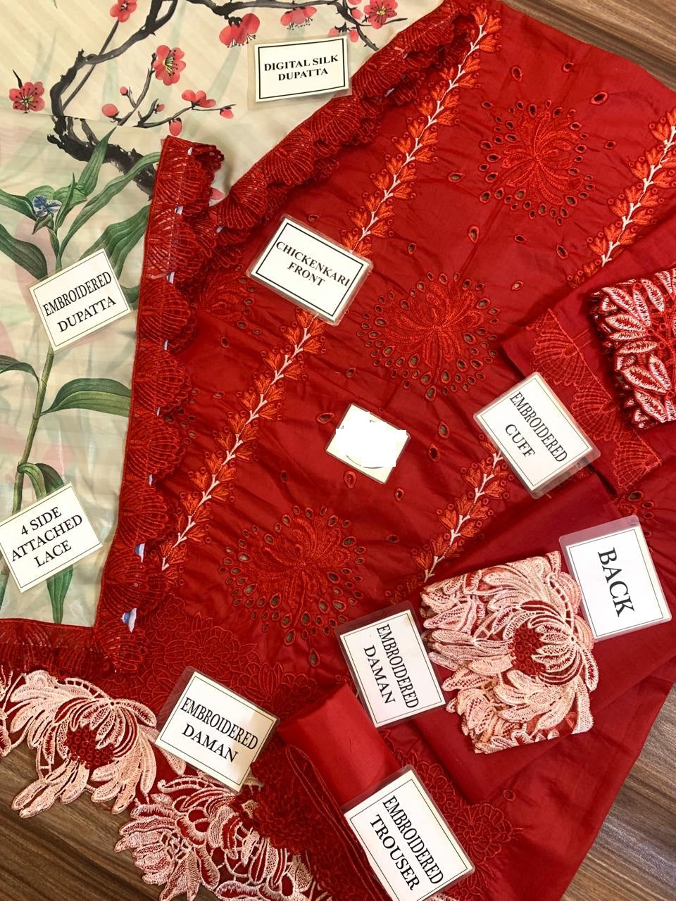 RANGRASIYA X WEARZA MOST UNIQUE ARTICLE OF THE YEAR PREMIUM PURE CHIKANKARI LAWN 2024 - Wearza