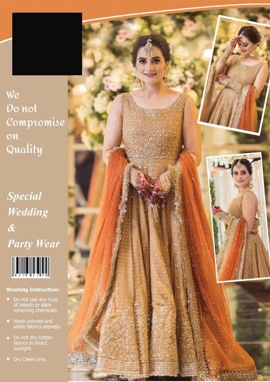 Aiman Khan Party Wear Frock 100% Soft Net 2024 – Wearza