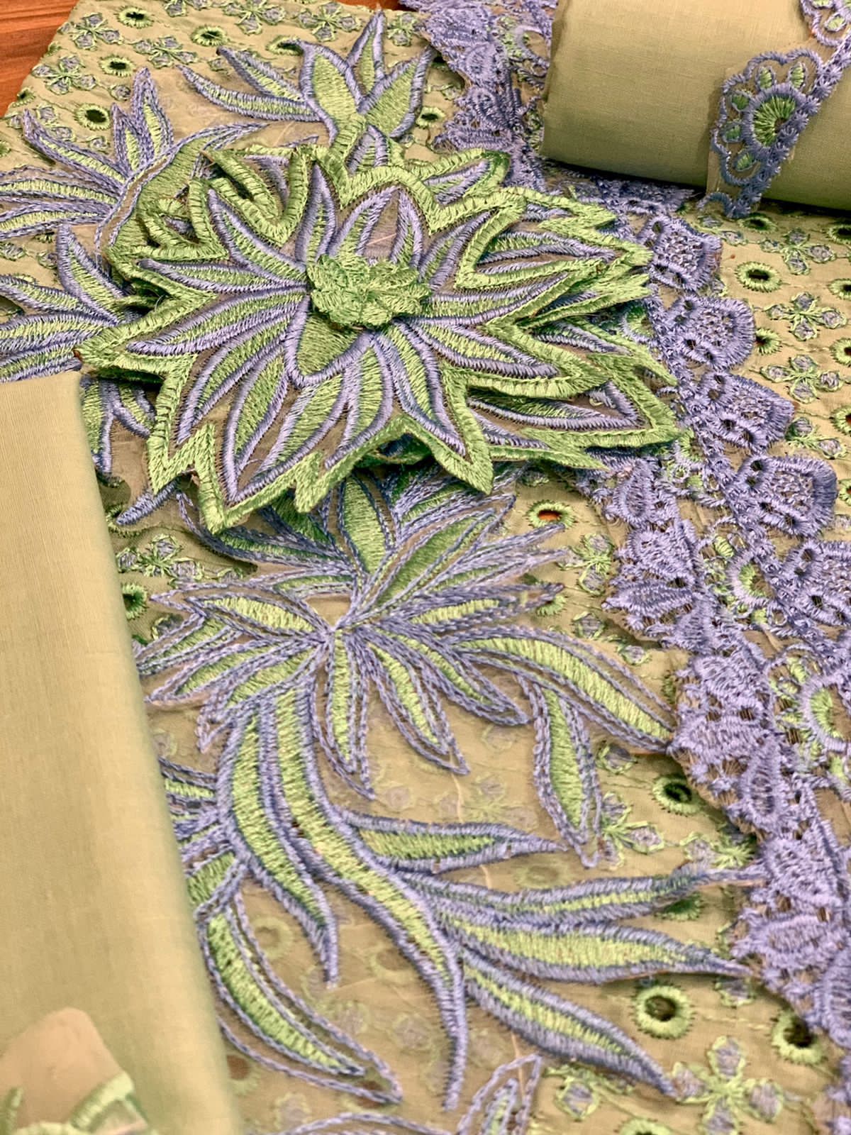 MUSHQ X WEARZA PREMIUM PURE LAWN FULLY SCIFFLIE EMBROIDERED WITH PURE SILK DRESS 2024 - Wearza