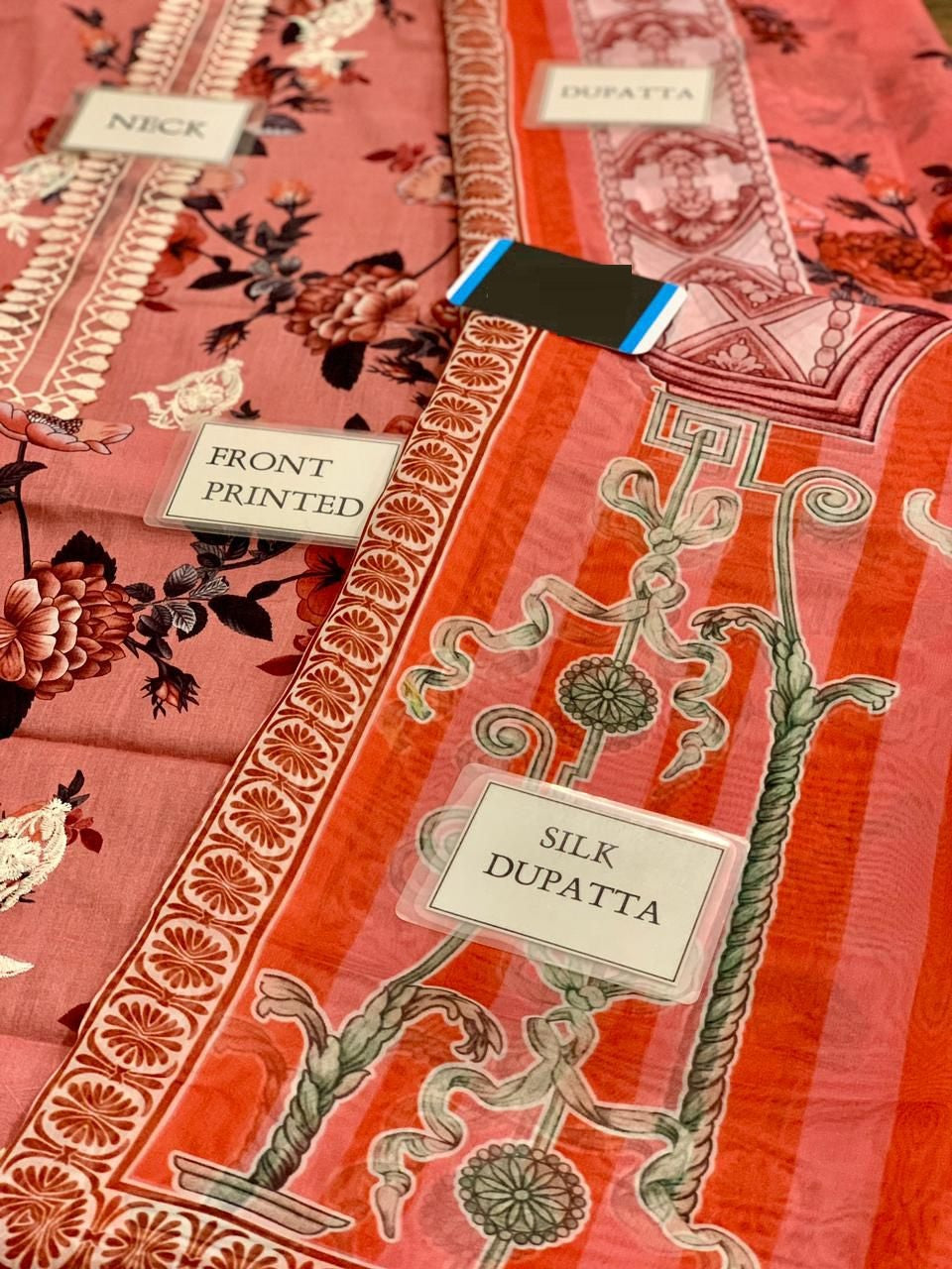 MUSHQ X WEARZA ML-LILY BLOOM DIGITAL PRINTED LAWN WITH SILK DUPPATA 2024 - Wearza