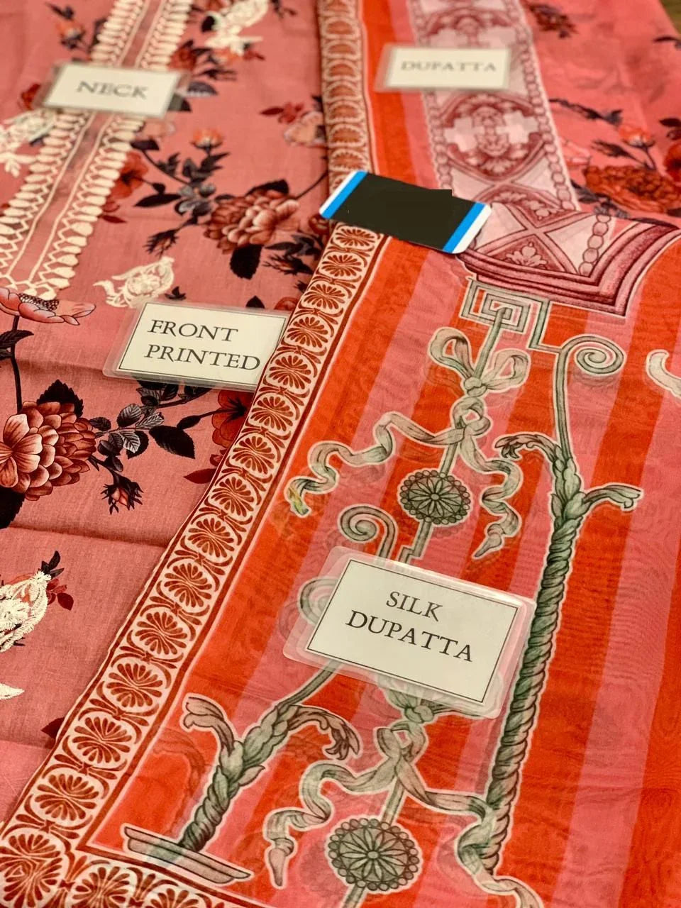 MUSHQ X WEARZA ML-LILY BLOOM DIGITAL PRINTED LAWN WITH SILK DUPPATA 2024 - Wearza