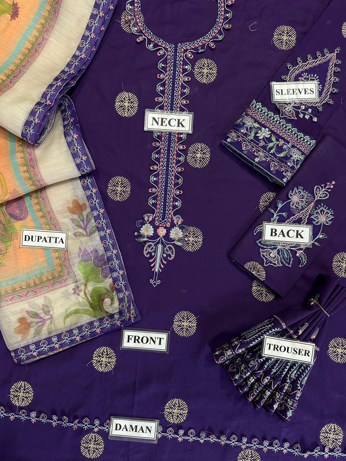 Hania Amir X Wearza Premium Pure Lawn Chikankari With Khaadi Net Duppata 2024 - Wearza