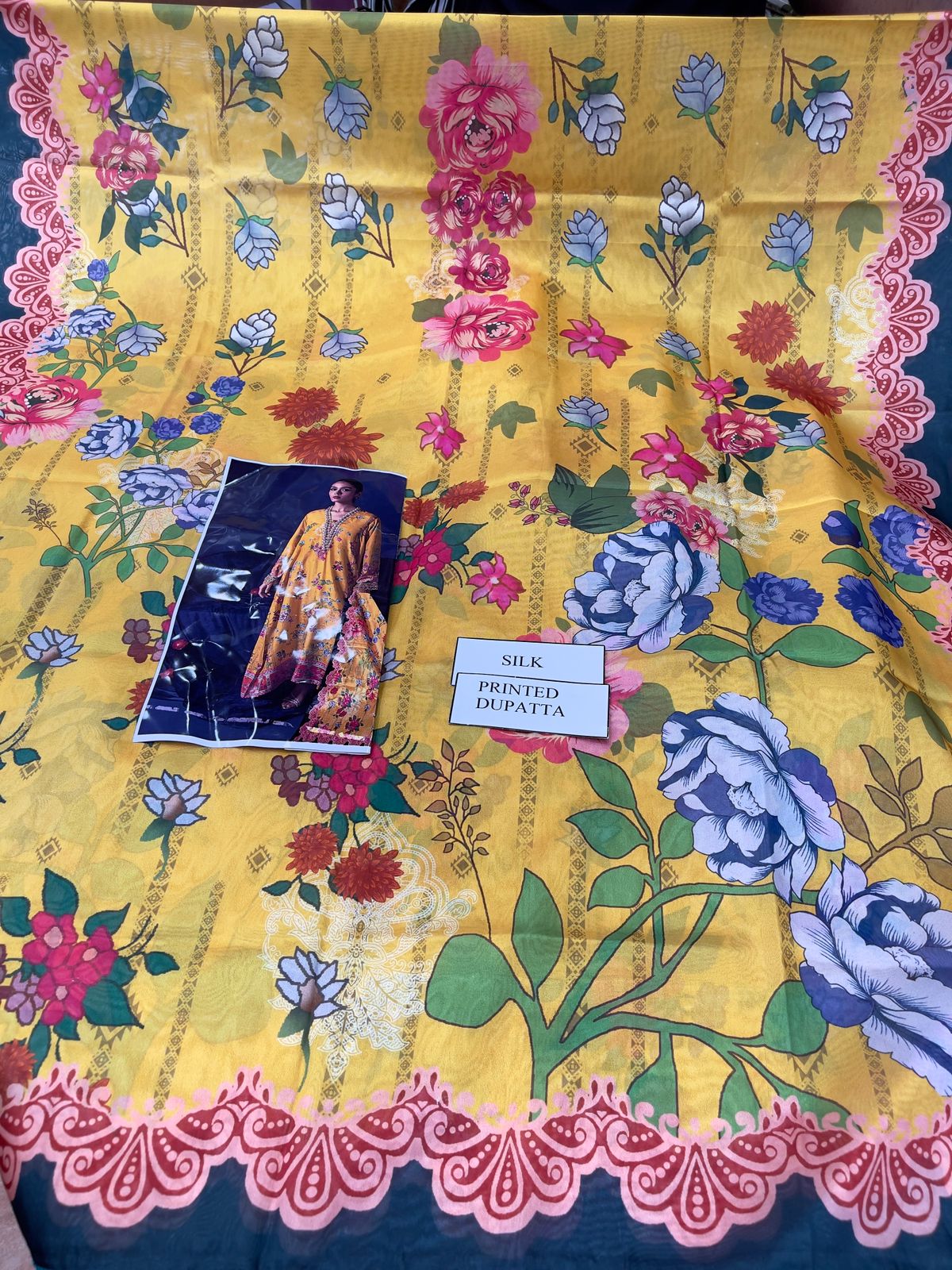Ammara Khan Floral Wz-411 Pure Digital Swiss Lawn Emb WIth Silk Duppata 2024 WEARZA