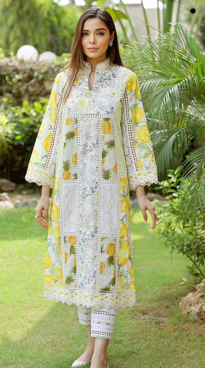 Sada Saaghar Luxury Lawn Chikankari Dress 2024