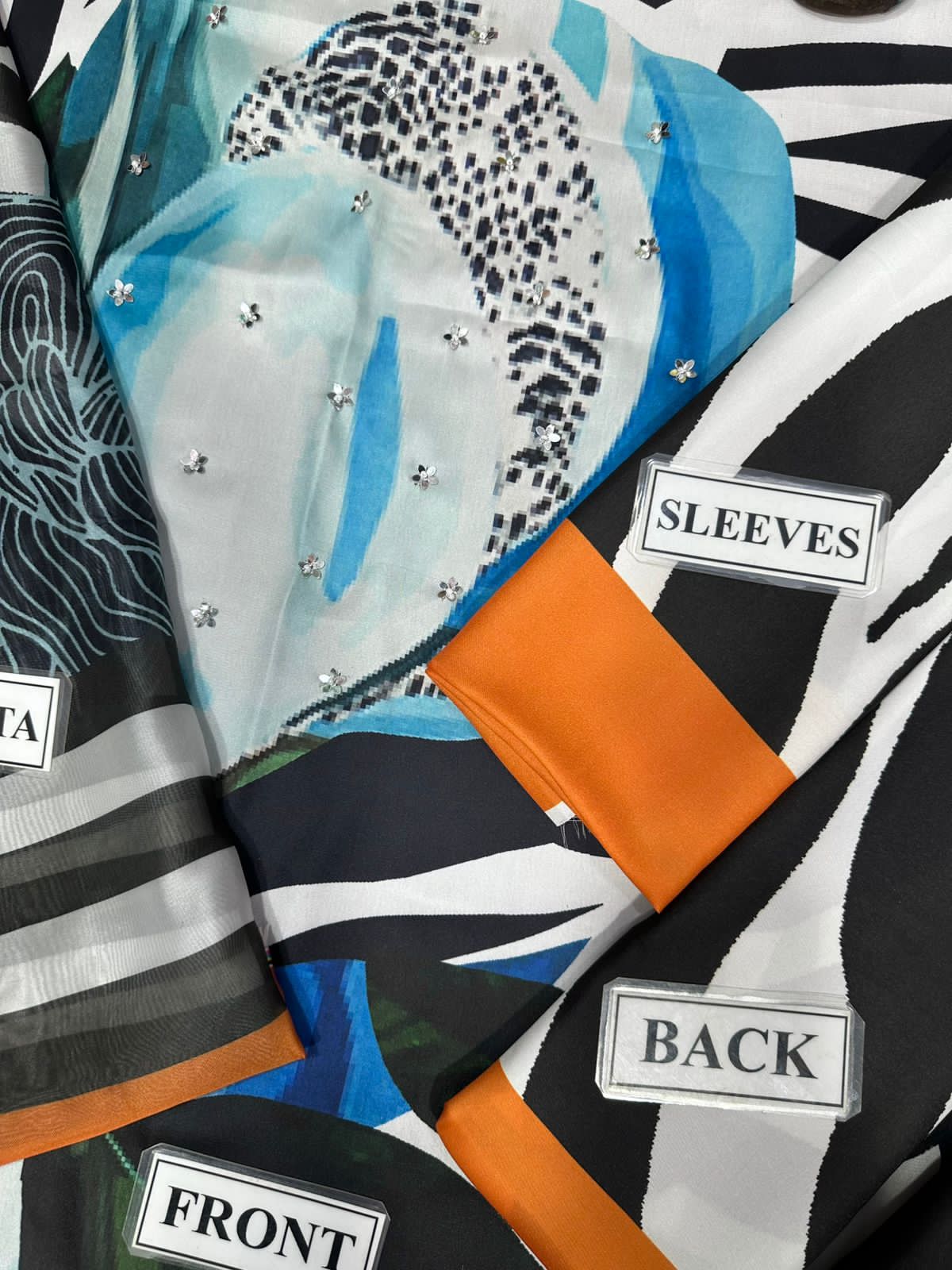 Lulusar Wz-109 Premium Pure Silk With Stone Work Winter Unstitched Dress 2024