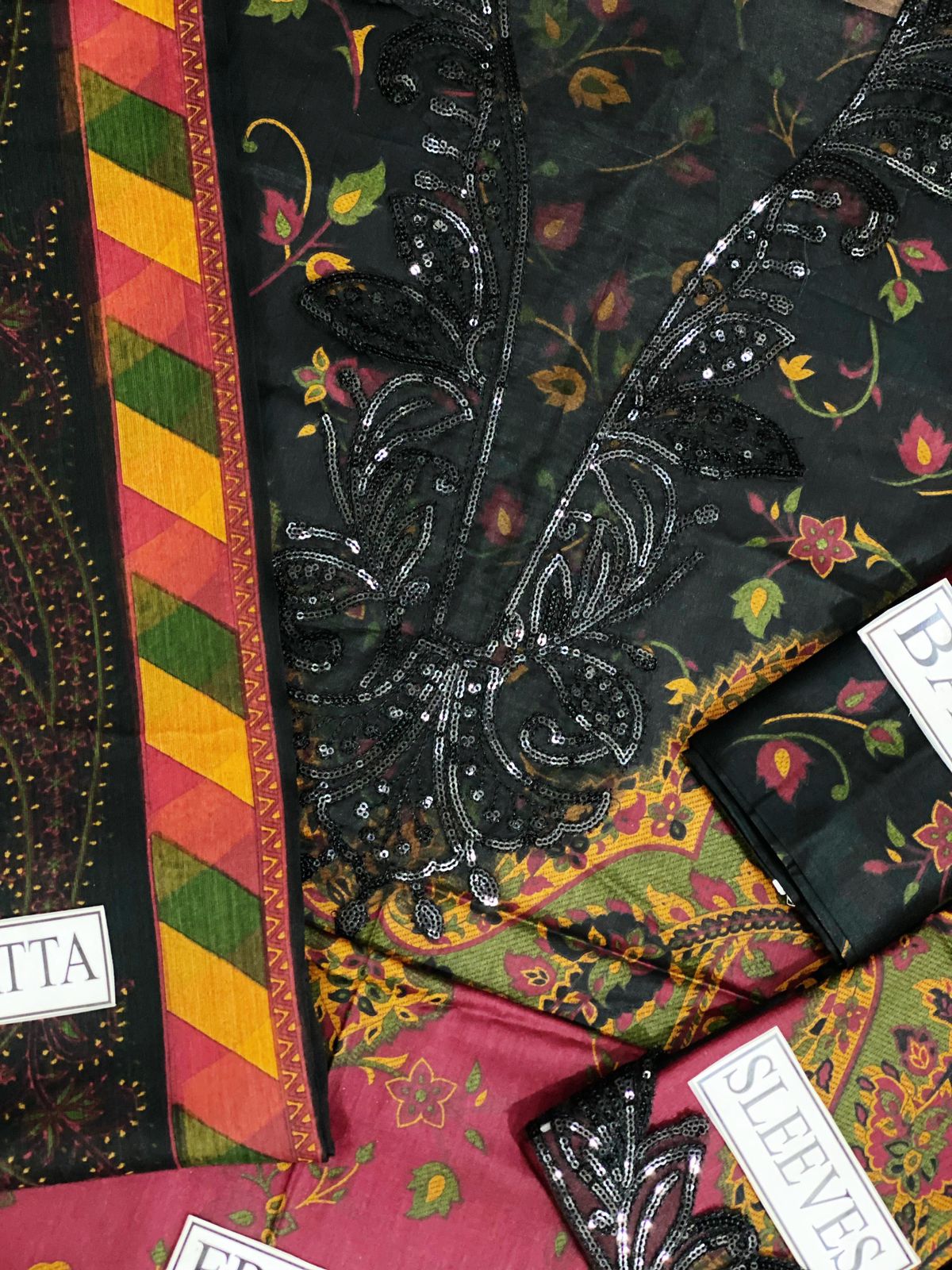 Maria b M Print Premium Pure Lawn Seq Work With Chiffon Duppata 2025