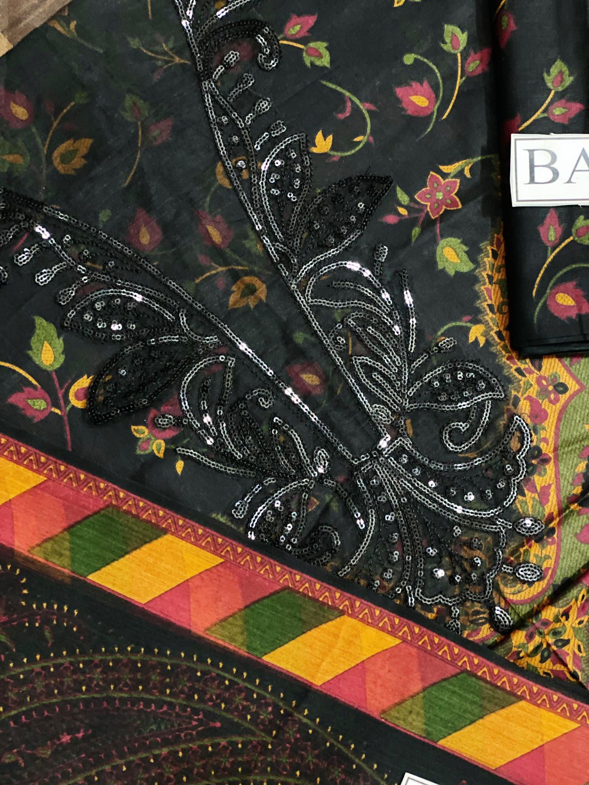 Maria b M Print Premium Pure Lawn Seq Work With Chiffon Duppata 2025