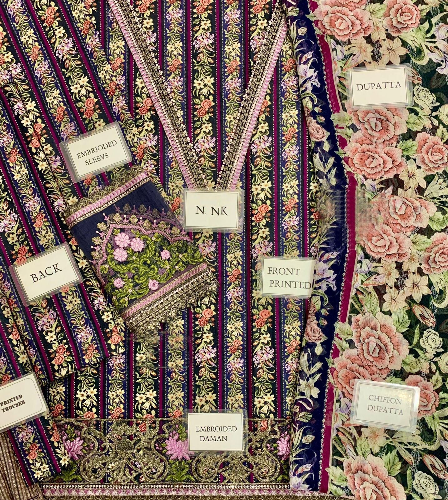 Maria b M Print Wz-090 Premium Pure Lawn With Semi Pure Chiffon Duppata 2025