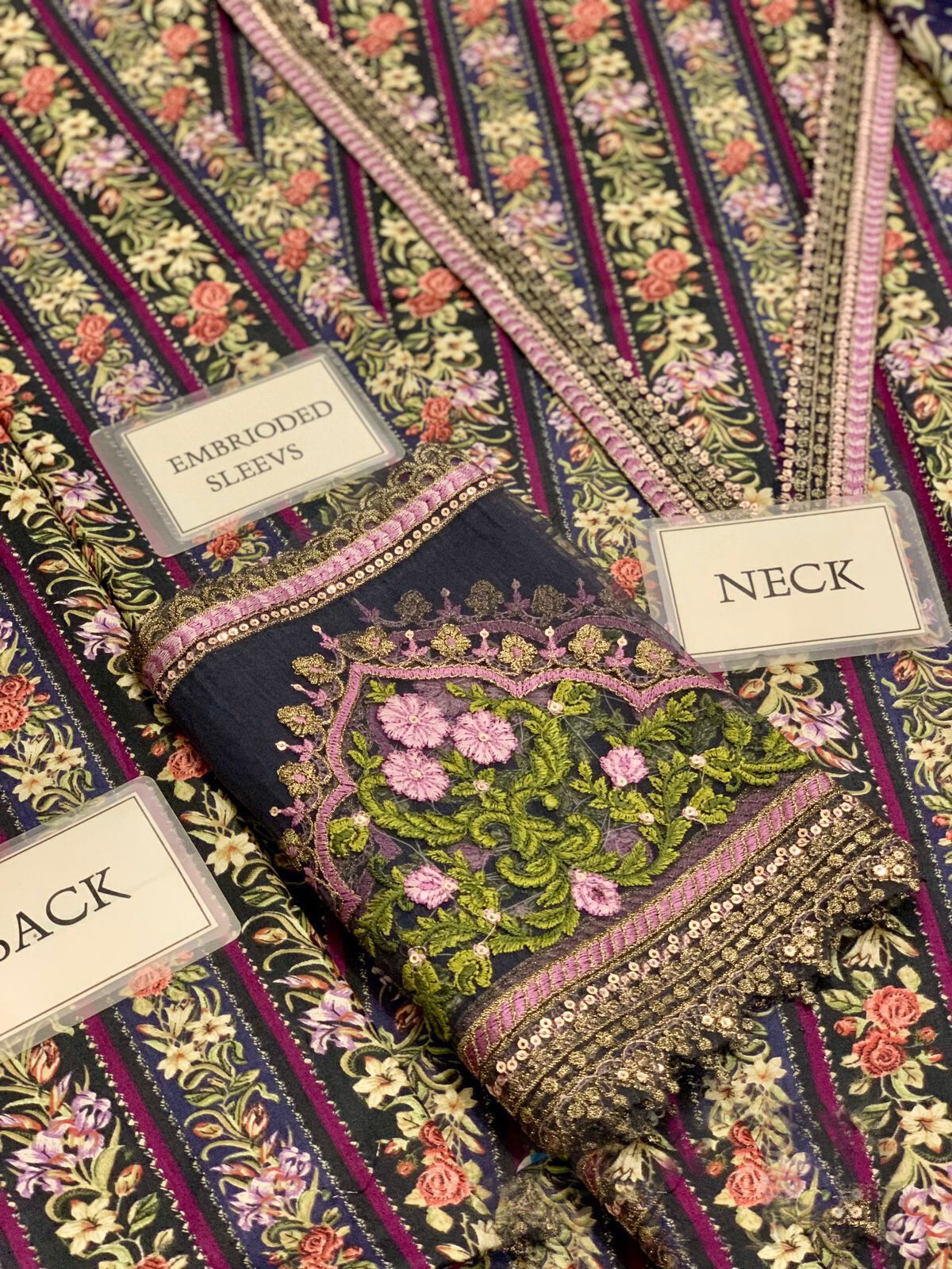 Maria b M Print Wz-090 Premium Pure Lawn With Semi Pure Chiffon Duppata 2025