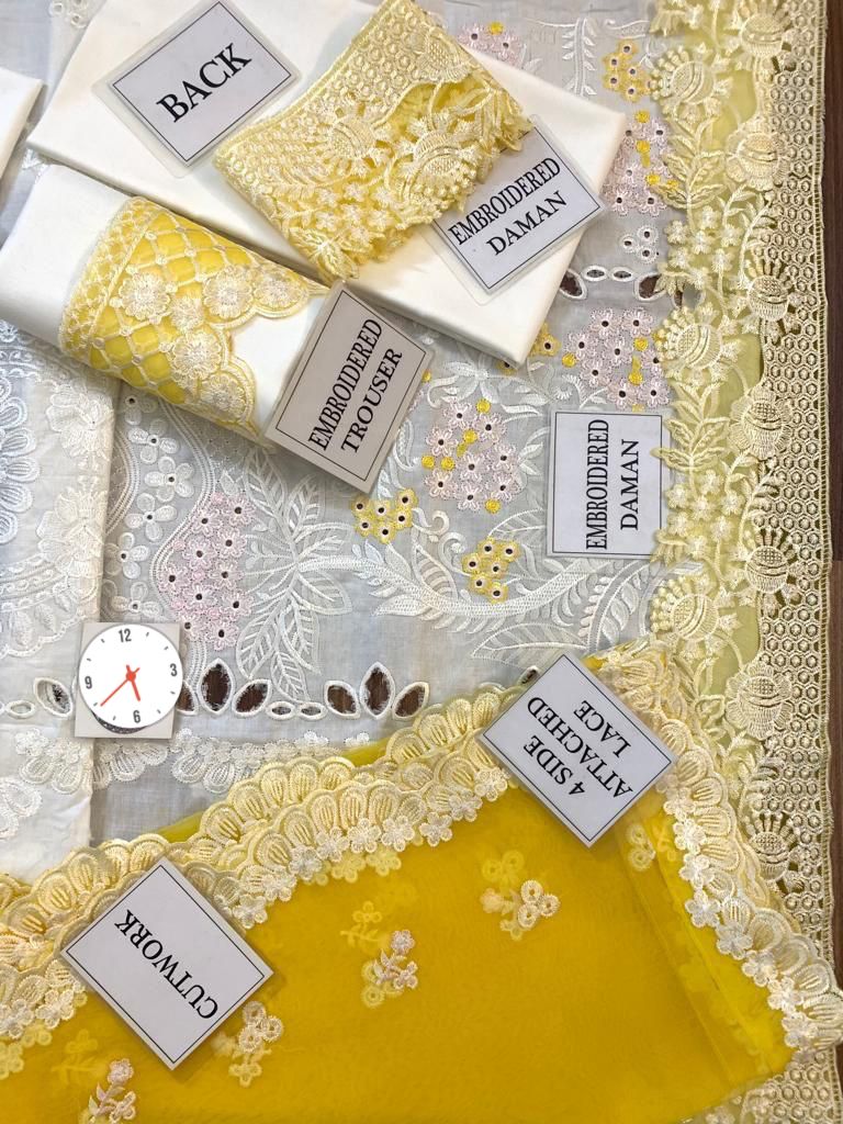 Asifa Nabeel Luxury Eid Collection Wz-04 Most Hot Code Premium Pure Lawn Dress With Organza Duppata 2025