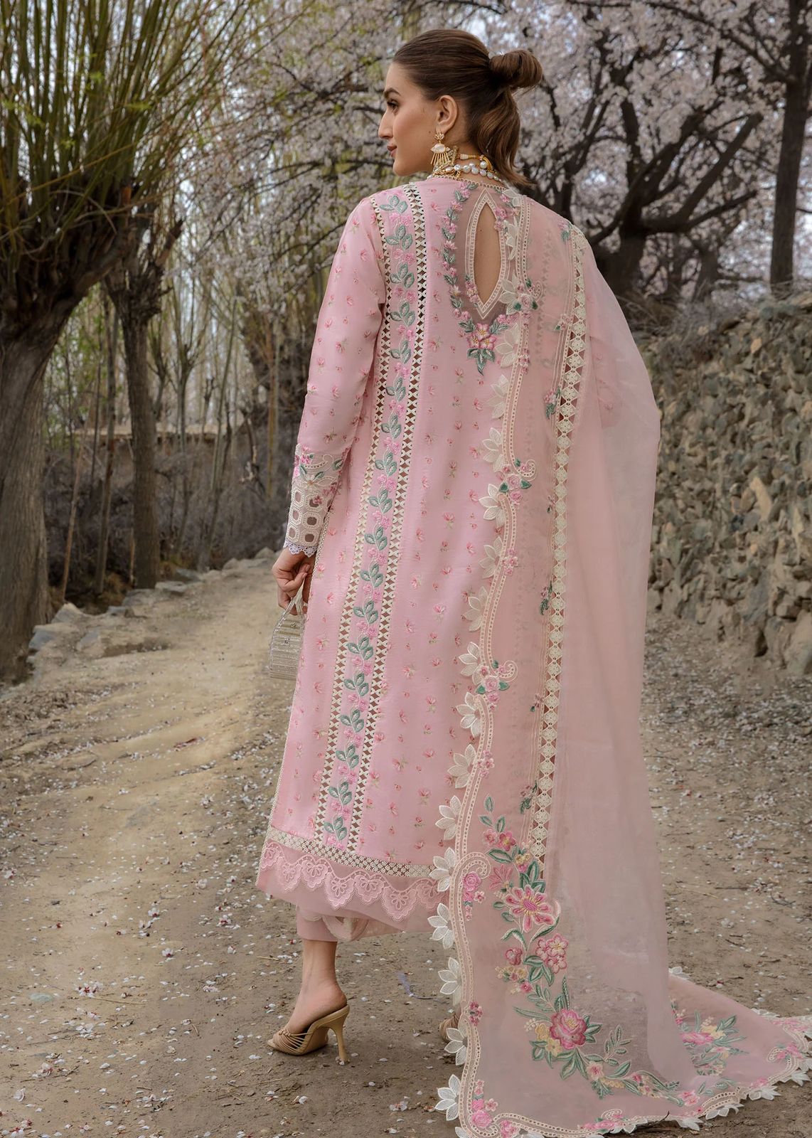 Crimson Wz-02 Most Hot Code Premium Pure Lawn Chikankari Dress With Organza Duppata 2025