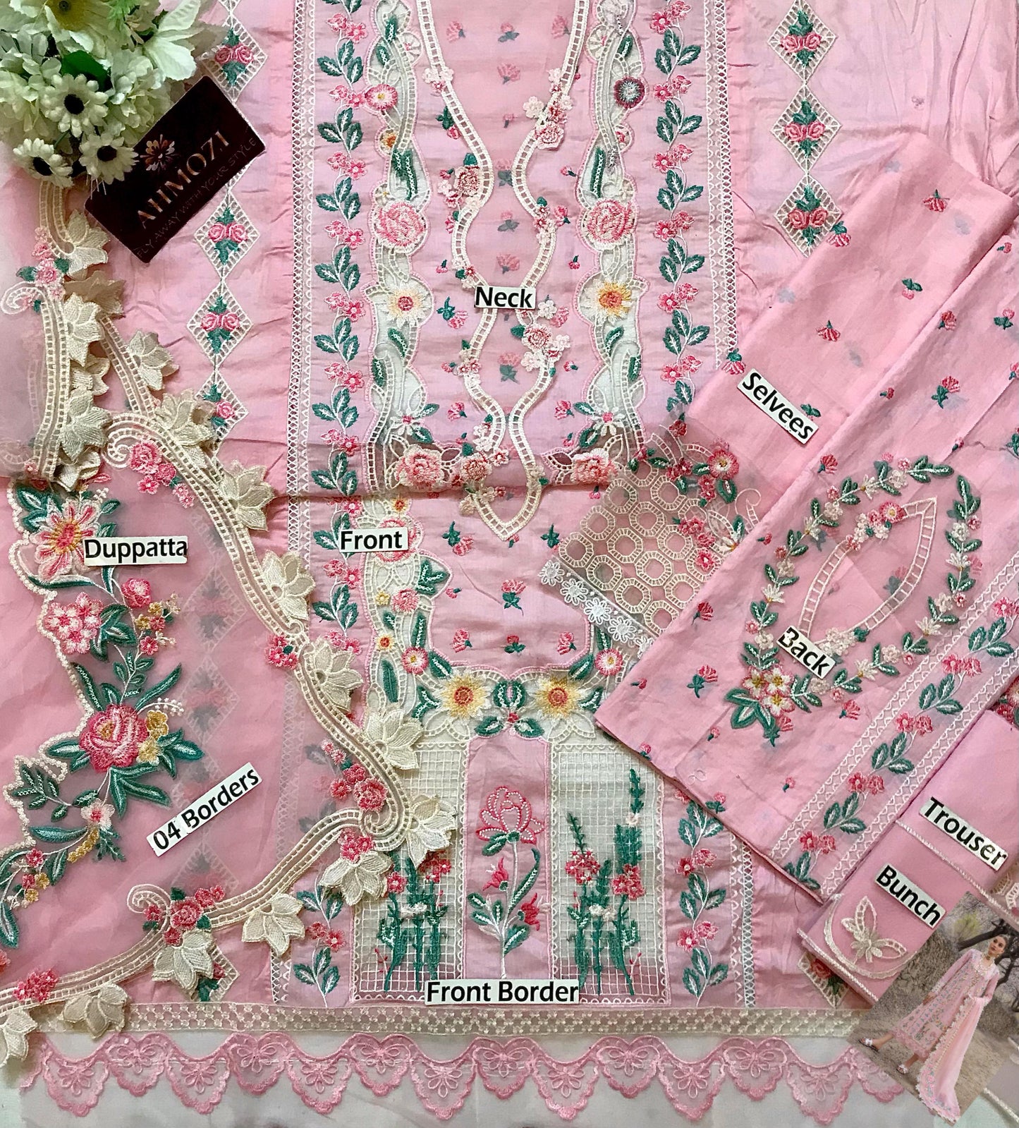 Crimson Wz-02 Most Hot Code Premium Pure Lawn Chikankari Dress With Organza Duppata 2025