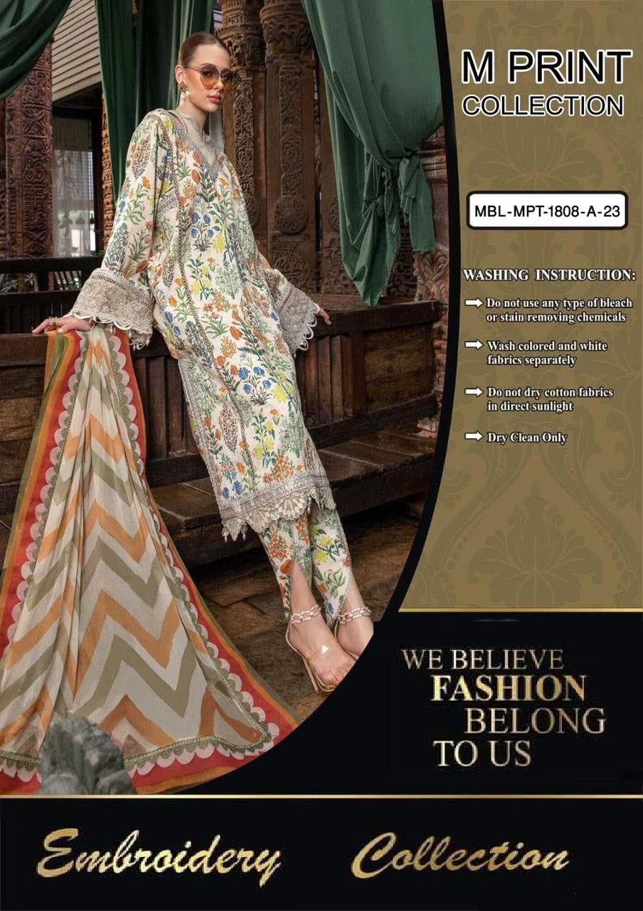 Maria b M Print Wz-07 Premium Pure Lawn Dress Eid Collection 2025