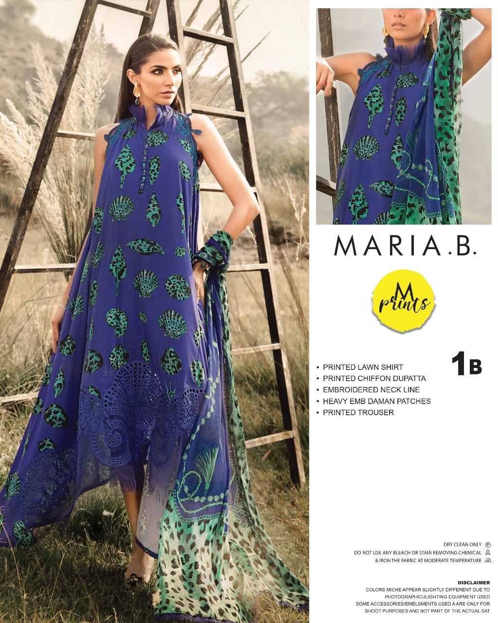 Maria b M Print Wz-108 Luxury Pure Lawn Embroidered Eid Collection 2025