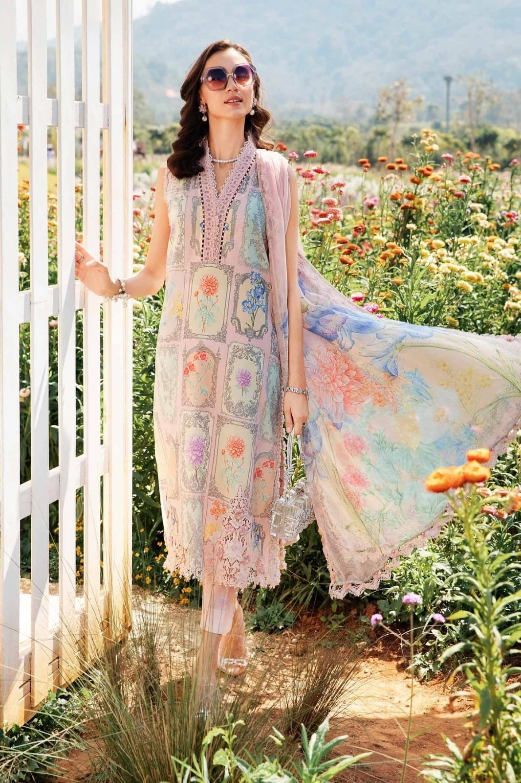 Maria B M Print Wz-129 Luxury Pure Lawn Embroidered Eid Collection 2025