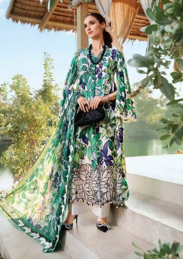 Maria B M Print Wz-135 Luxury Pure Lawn Embroidered Eid Collection 2025