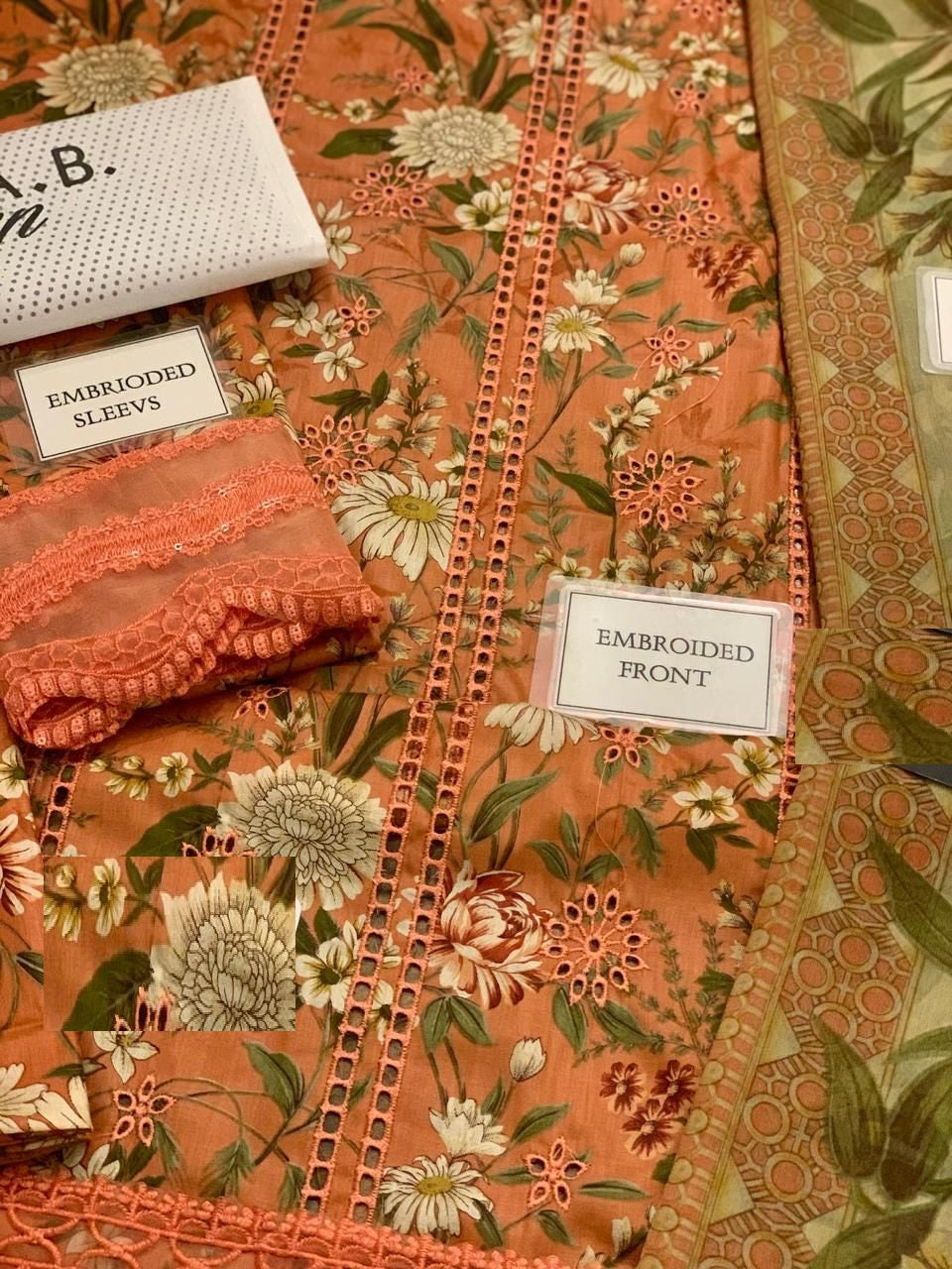 Maria B M Print Wz-250 Luxury Pure Lawn Embroidered Scifflie Eid Collection 2025