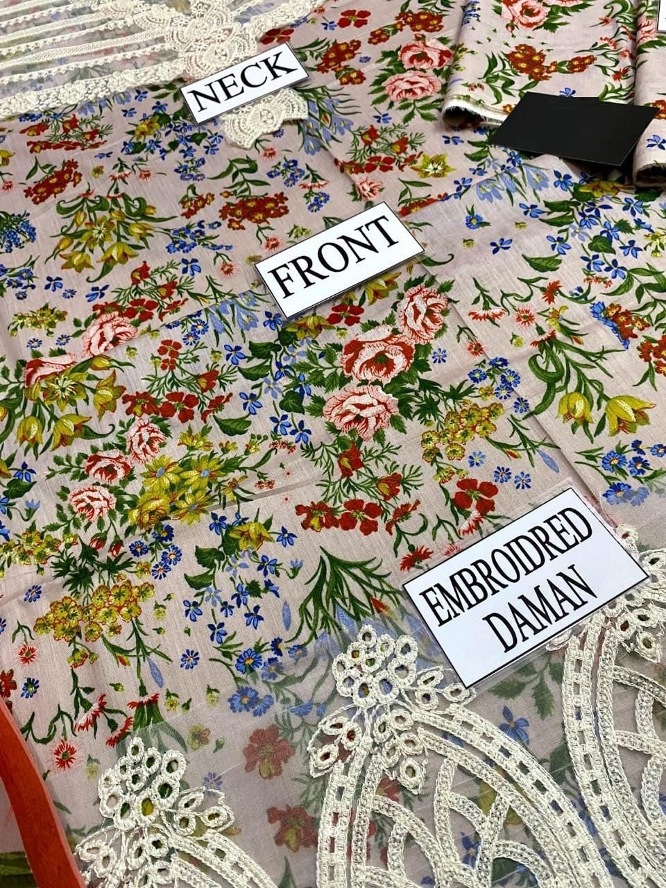 Maria B M Print Wz-250/7B Luxury Pure Lawn Embroidered Eid Collection 2025
