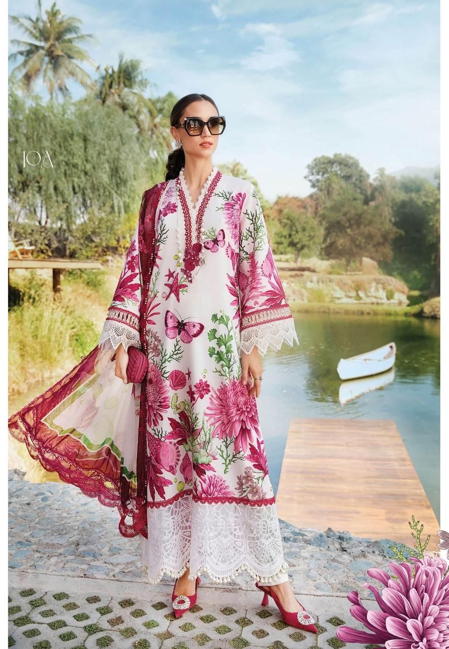 Maria B M Print Wz-250/10A/B Luxury Pure Lawn Embroidered Eid Collection 2025