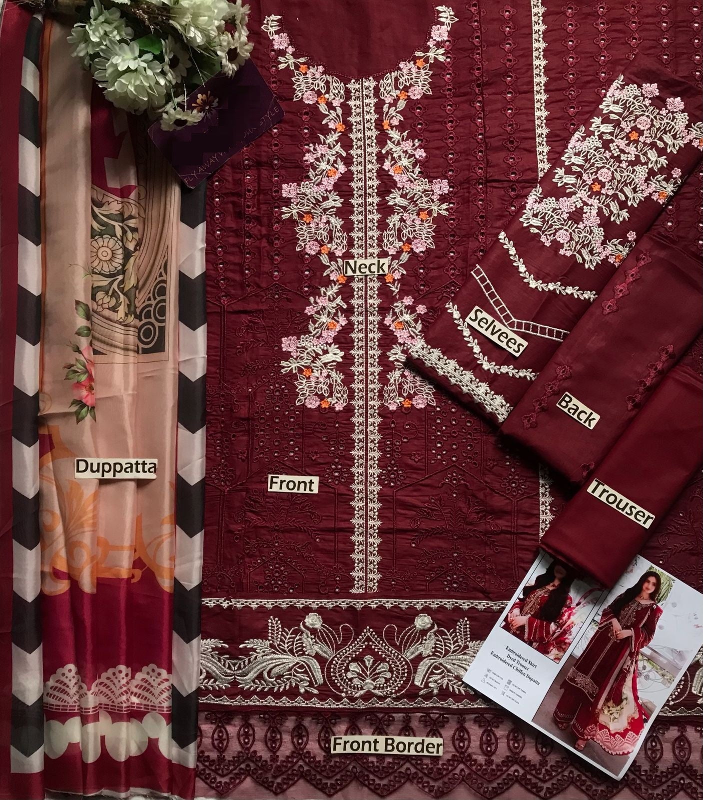 Elaaf Most Beautiful Design Wz-598 Luxury Pure Chikankari Lawn Festive Embroidered Eid Ul Adha Collection 2025