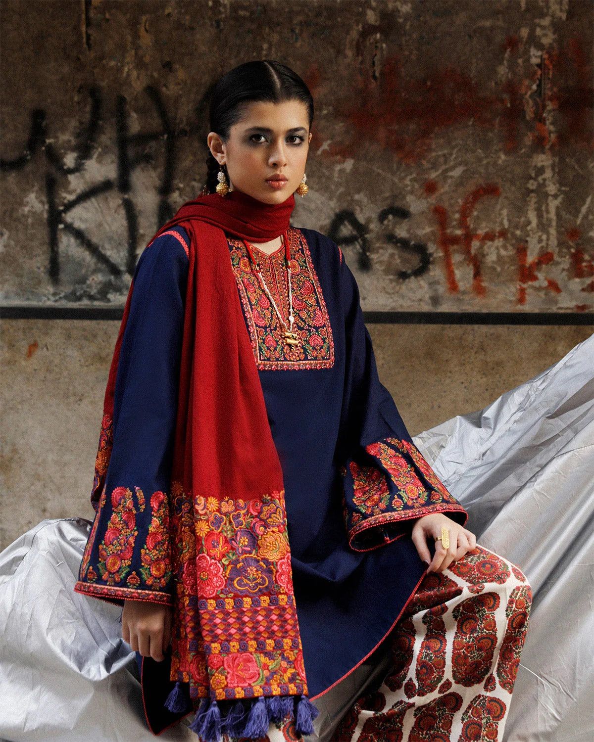 Jugnu Wz-574 Luxury Pure Lawn Chikenkari Embroidered Eid Ul Adha Collection 2025