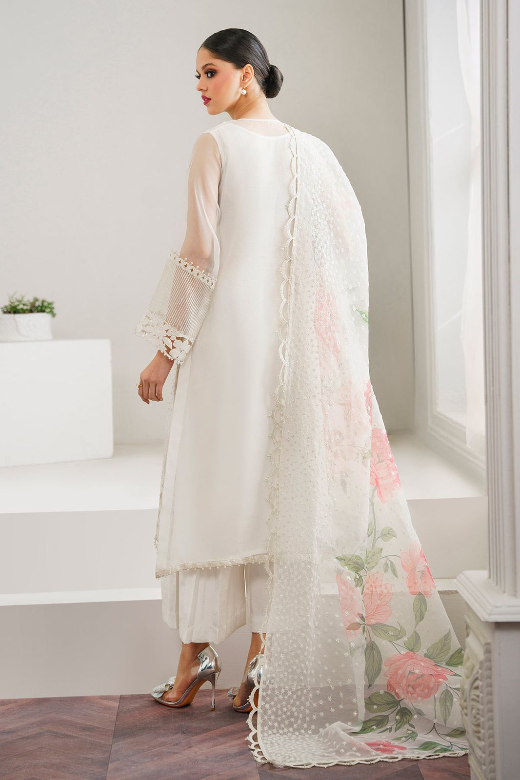 Baroque Pure Organza Embroidered Dress 2025