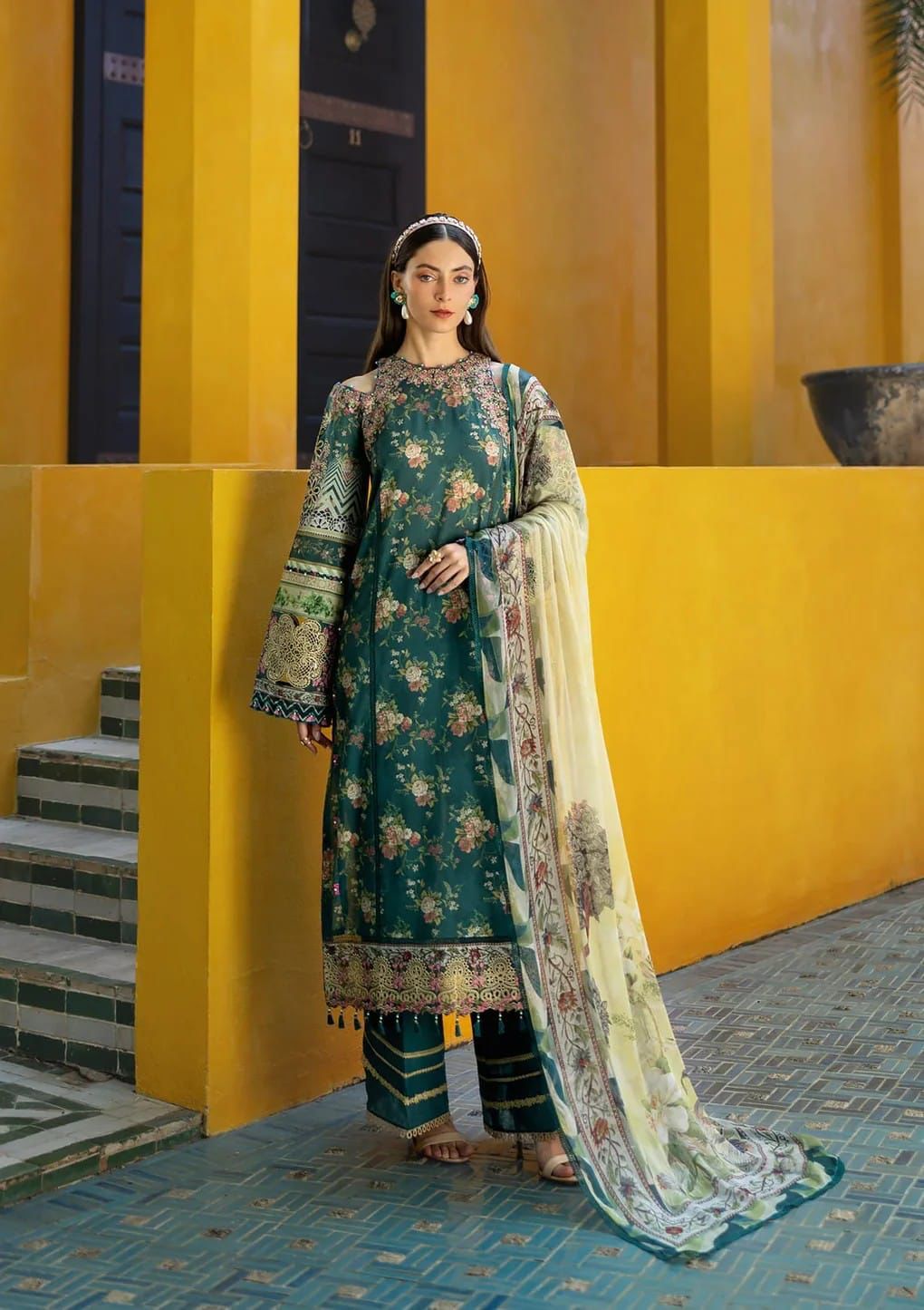 ElAF Signature Wz=763 Premium Pure Lawn Emb Dress 2025