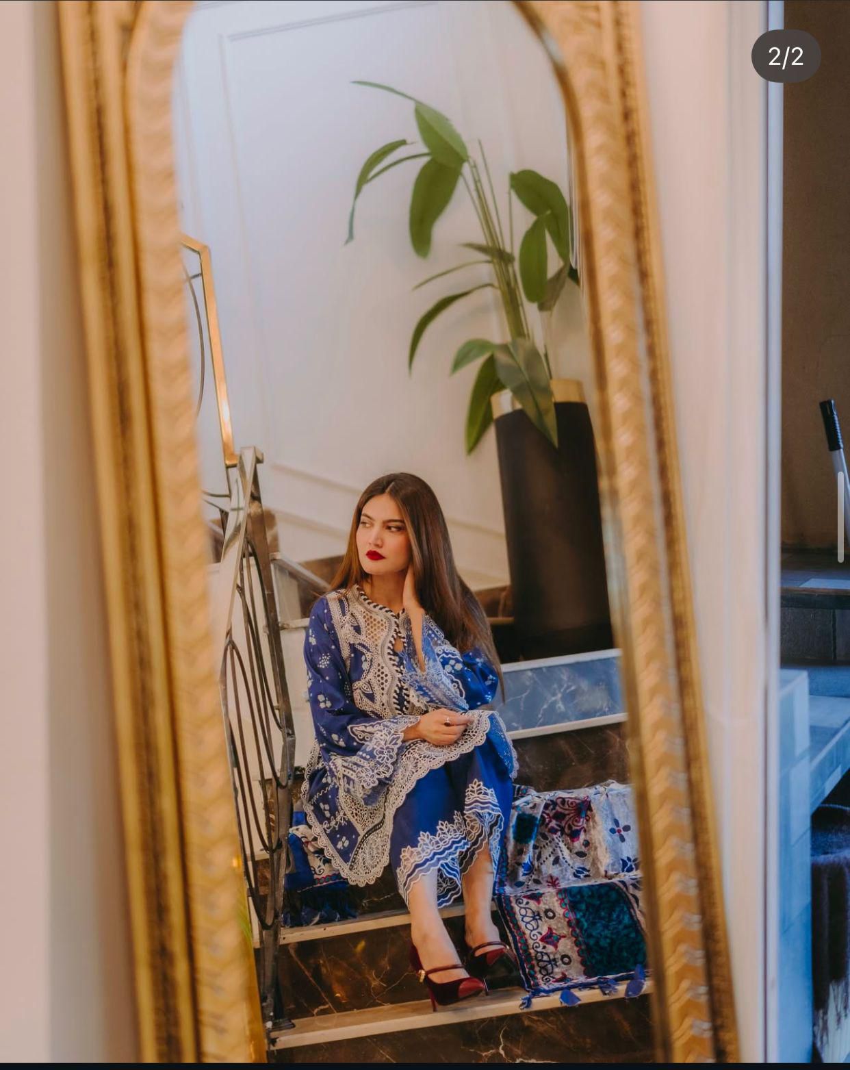 Bin Ilyas Wear By Iqra Kanwal Wz=765 Premium Pure Lawn Emb Dress 2025
