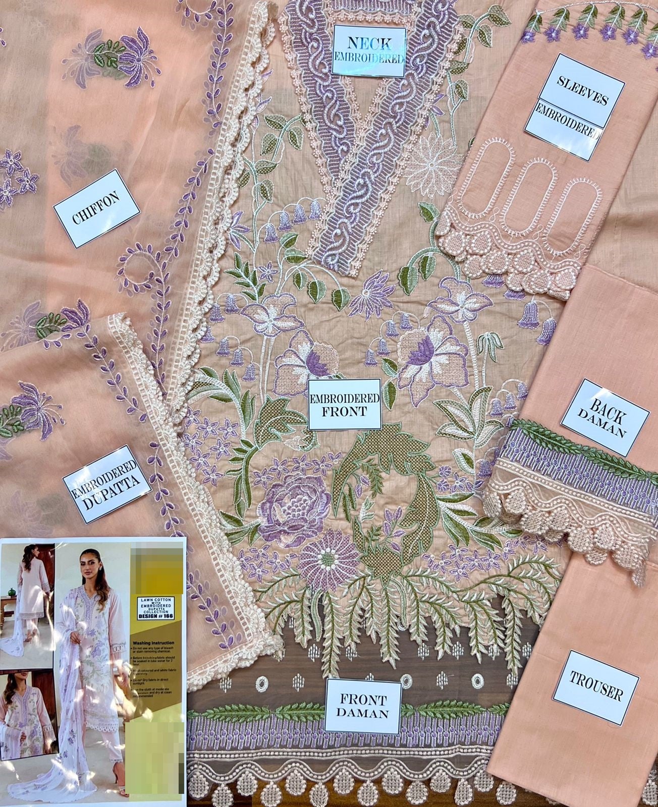 Wearza Wz=766 3 Pcs Premium Pure Lawn Emb Dress 2025