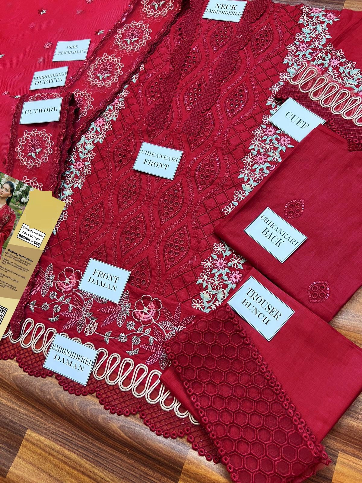 Wearza Wz=772 3 Pcs Premium Pure Lawn Dress With Khadi Net 2025