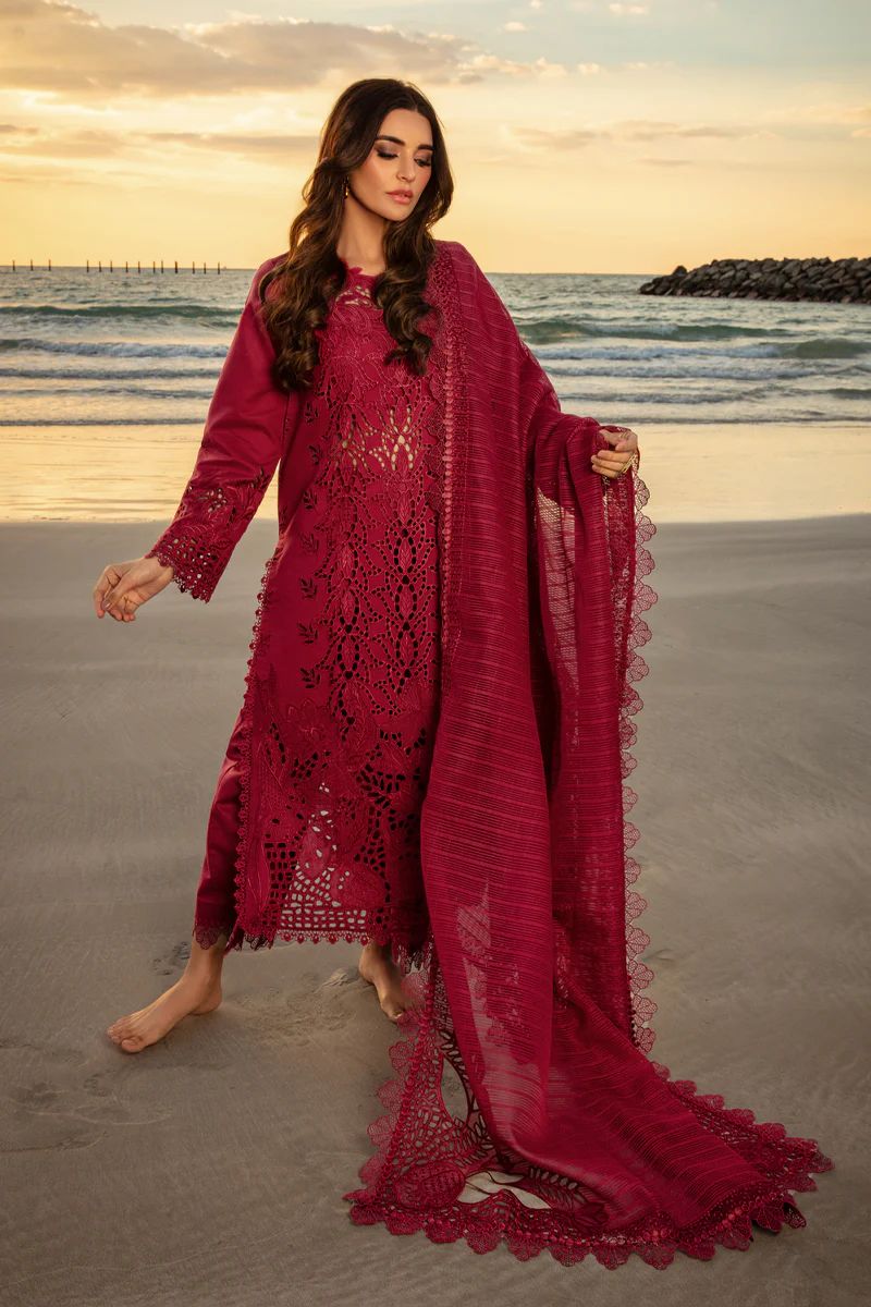 Rang Rasia Wz=011 Premium Pure Lawn Chikankari Emb Dress With Khaadi Net Duppata 2025