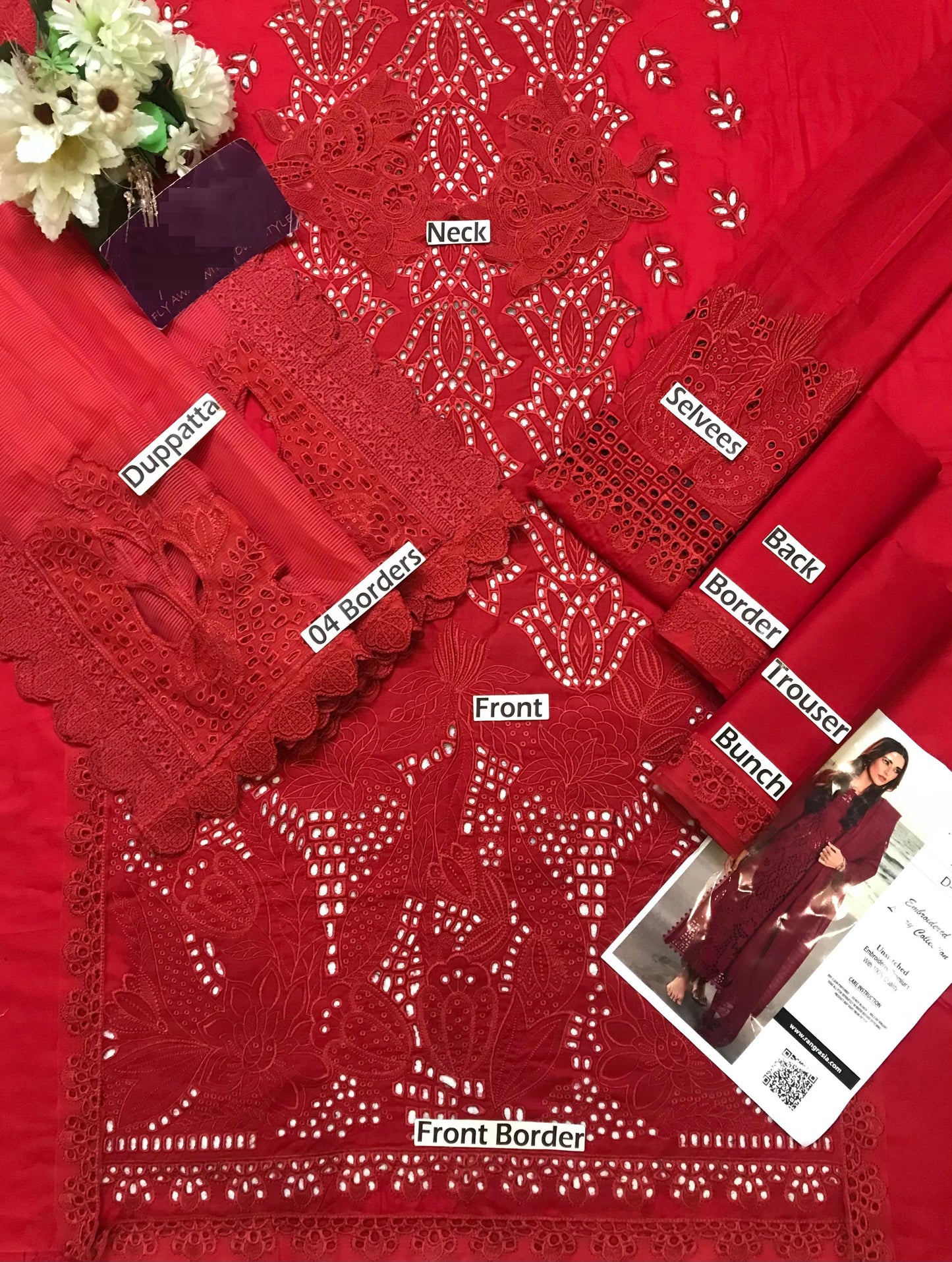 Rang Rasia Wz=011 Premium Pure Lawn Chikankari Emb Dress With Khaadi Net Duppata 2025