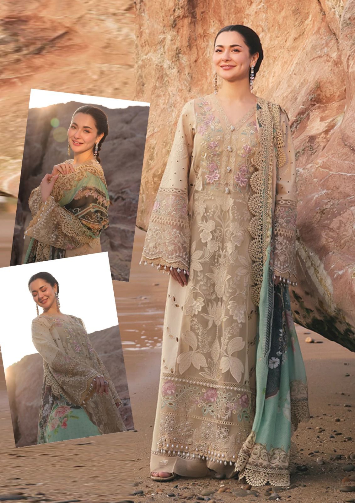 Imrozia Serene Wz=776 3 Pcs Premium Pure Lawn Dress With Pure SIlk Emb Duppata 2025