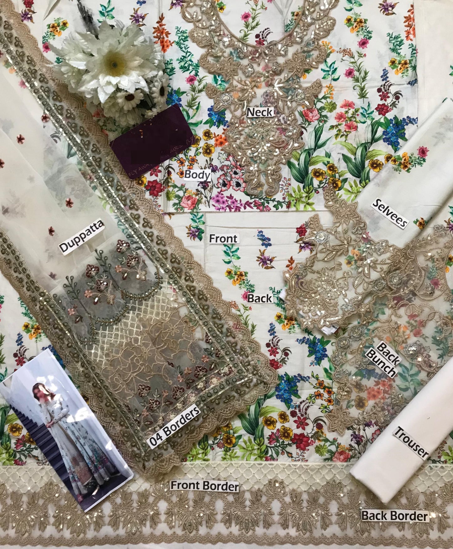 Faiza Saqlain Wz=013 Premium Pure Lawn Emb Frock With Organza Duppata 2025