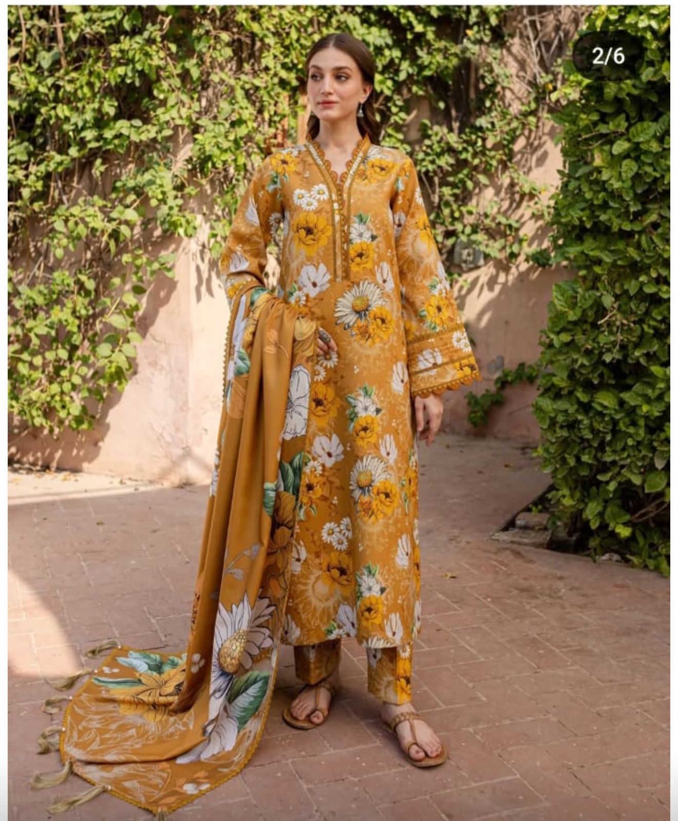 Farasha Wz=017 Premium Pure Lawn Emb With Chiffon Duppata 2025